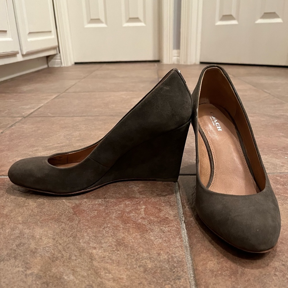Coach gray wedge heels - size 7